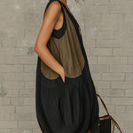 Mini Tulip-Shaped Dress with Front Zip and Contrasting Colours — view 2