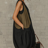 Mini Tulip-Shaped Dress with Front Zip and Contrasting Colours — view 2