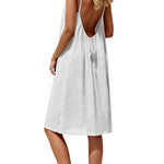 Flared Mini Dress with Ruffles and Open Back
