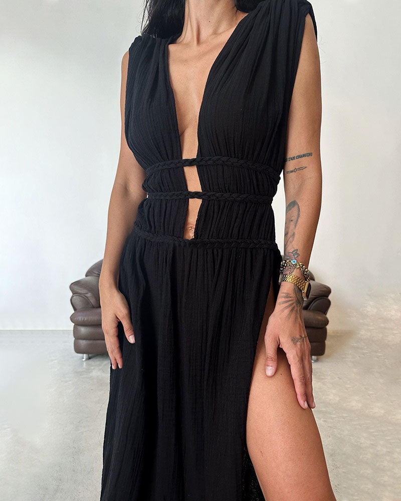 Zolla - Textured Dress with Slit — view 4