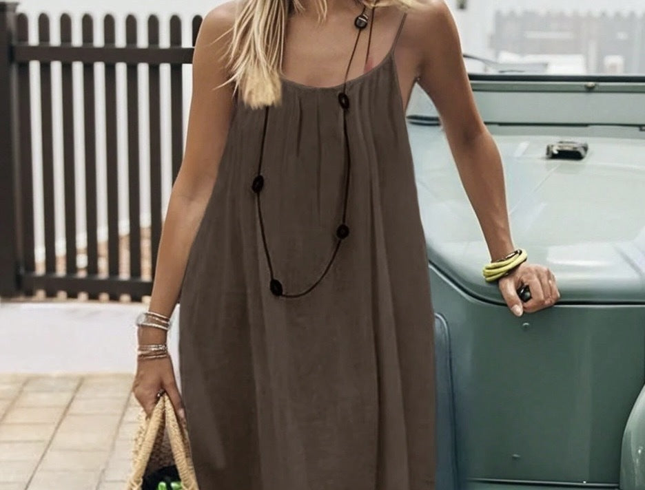 Flared Mini Dress with Ruffles and Open Back — view 5