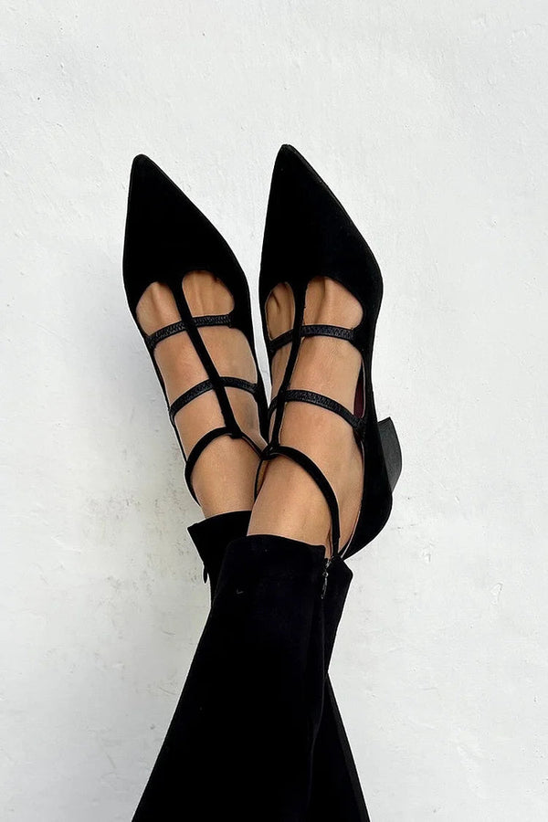 Giada - Pointed-Toe Heels with Crossed Straps