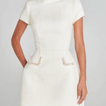 Mini Dress with Pockets and Pearl Details — view 9