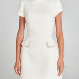 Mini Dress with Pockets and Pearl Details — view 2