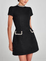 Mini Dress with Pockets and Pearl Details