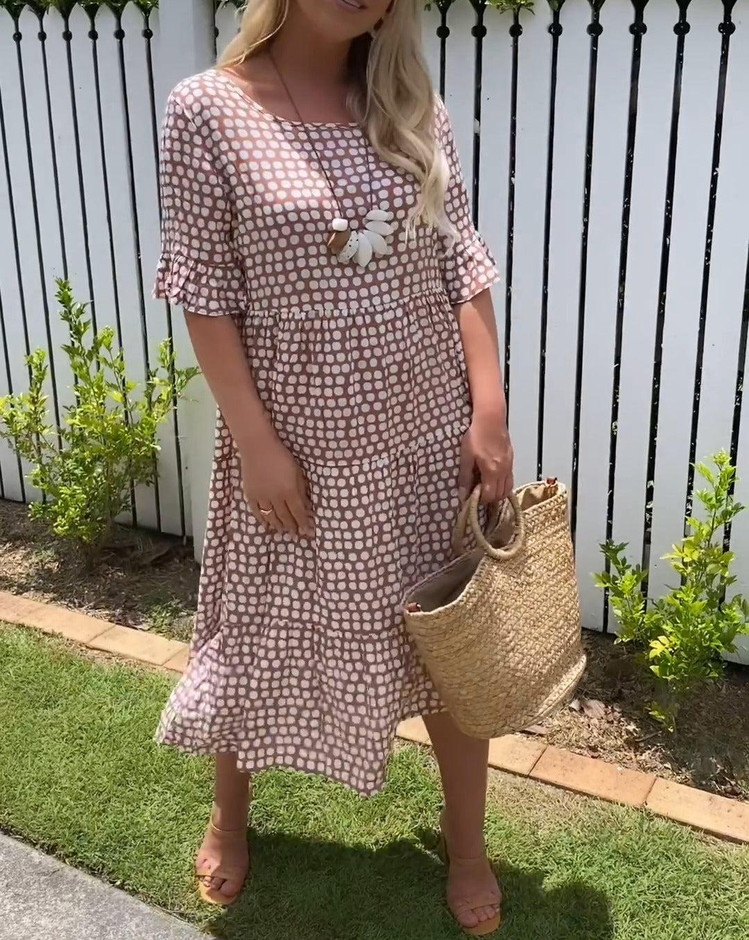 Nicola - Midi Dress with Short Sleeves — view 2