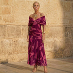 Celeste | Elegant Dress with Leaf Print
