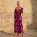 Celeste | Elegant Dress with Leaf Print