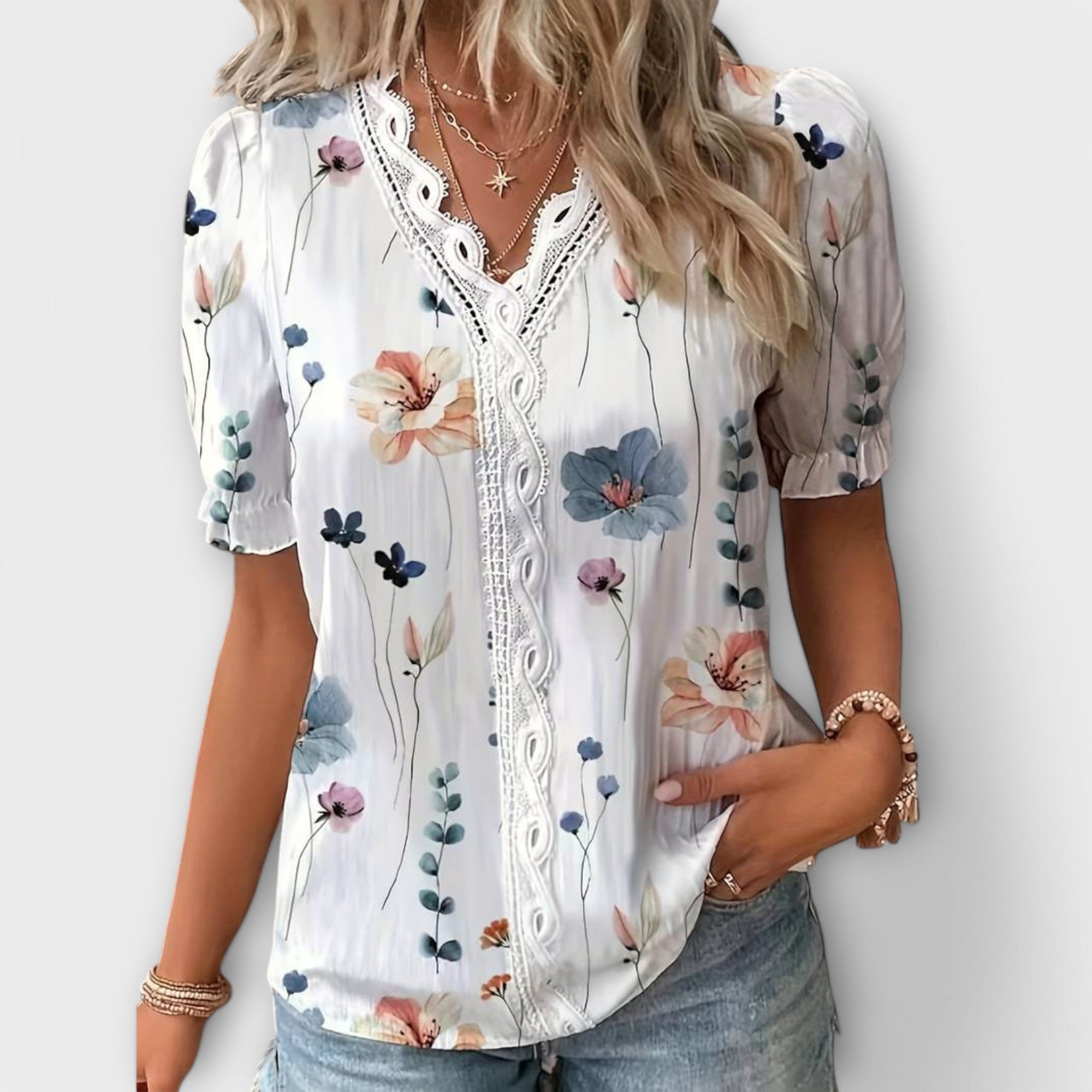Emily - Blouse with V-Neck — view 12