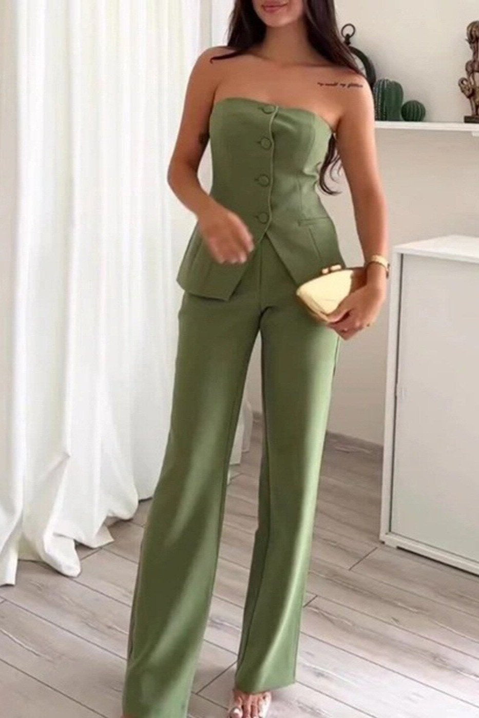 BRIA - Sleeveless Two-Piece Set with Buttons — view 4