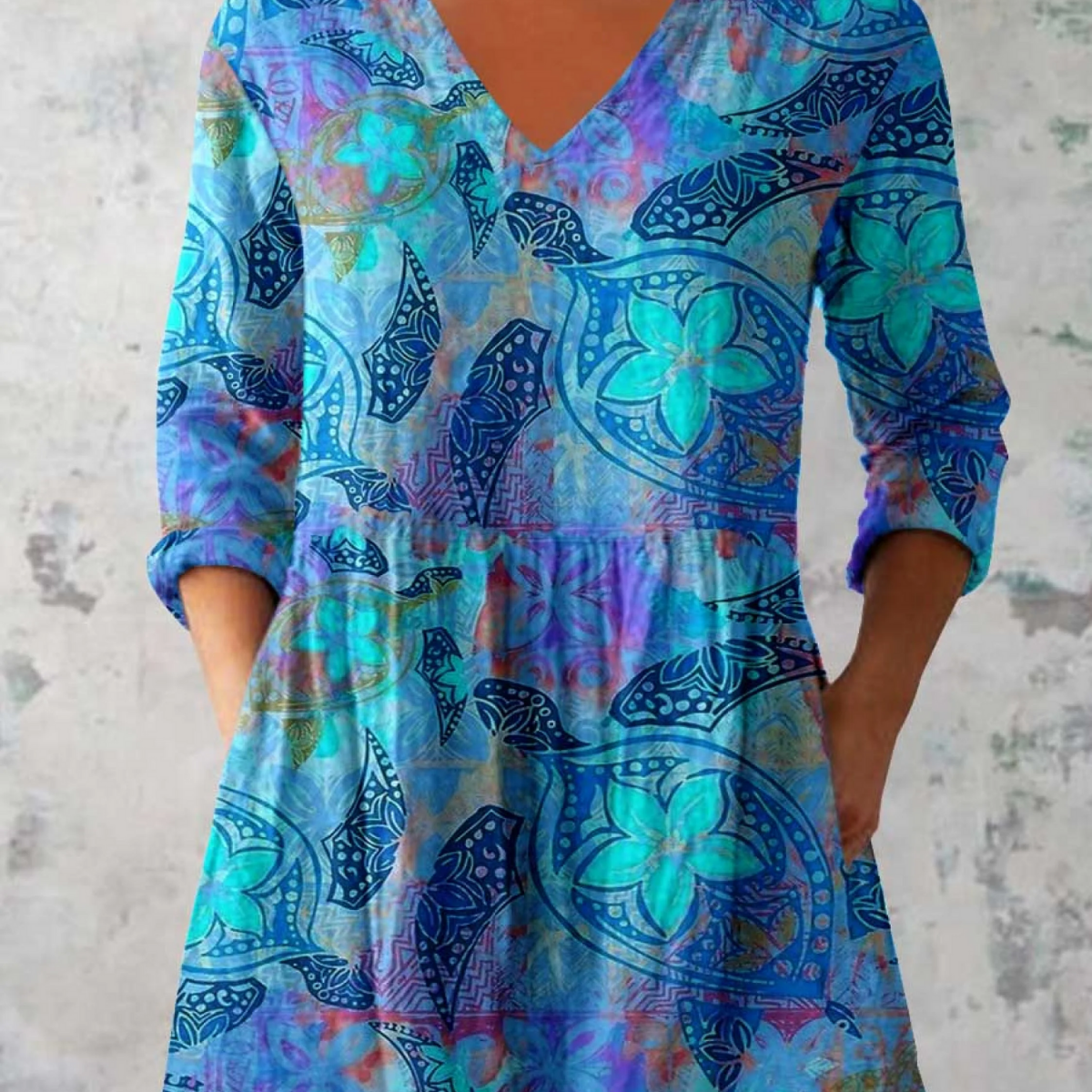 Riley | Long Blouse with Expressive Print — view 2