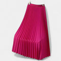 Long Pleated Satin Skirt — view 12