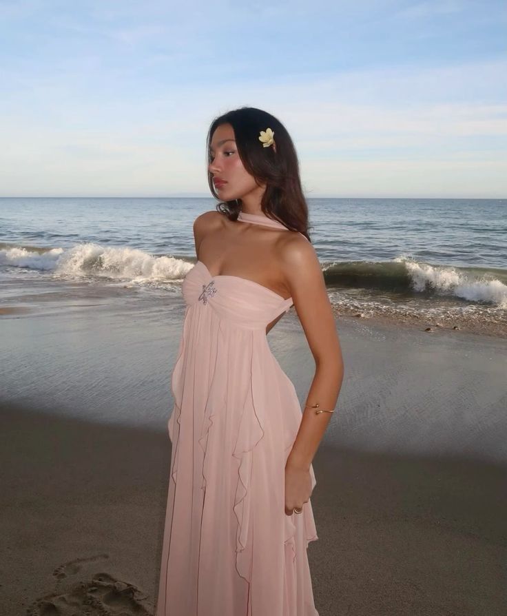 Collins - Strapless Maxi Dress with Ruffles