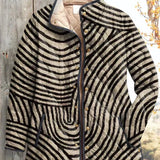 Ortrud™ | Quilted Jacket in Striped Swirl