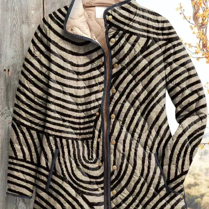 Ortrud™ | Quilted Jacket in Striped Swirl