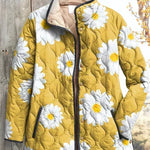 Almuth™ | Quilted Jacket with Daisies in Yellow