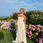 Collins - Strapless Maxi Dress with Ruffles — view 6