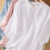 Cassiana - Cotton and Linen Blouse — view 8