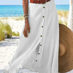 Syndy - Flowing Skirt with Buttons — view 3