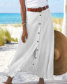 Syndy - Flowing Skirt with Buttons — view 3