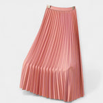 Long Pleated Satin Skirt — view 17