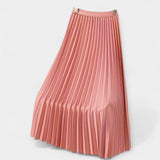 Long Pleated Satin Skirt — view 17