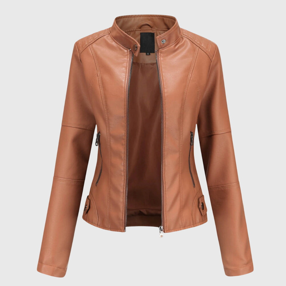 Giorgina™ - Elegant Leather Jacket for Women — view 3