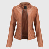 Giorgina™ - Elegant Leather Jacket for Women — view 3