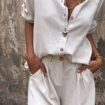 Melda - Lightweight Button-Up Set