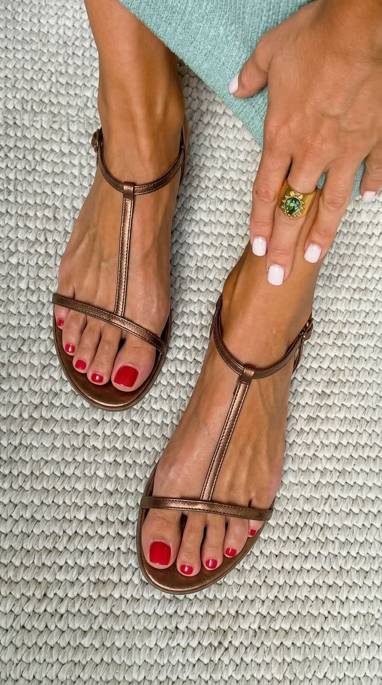 Bianca – Golden Summer Sandals — view 2