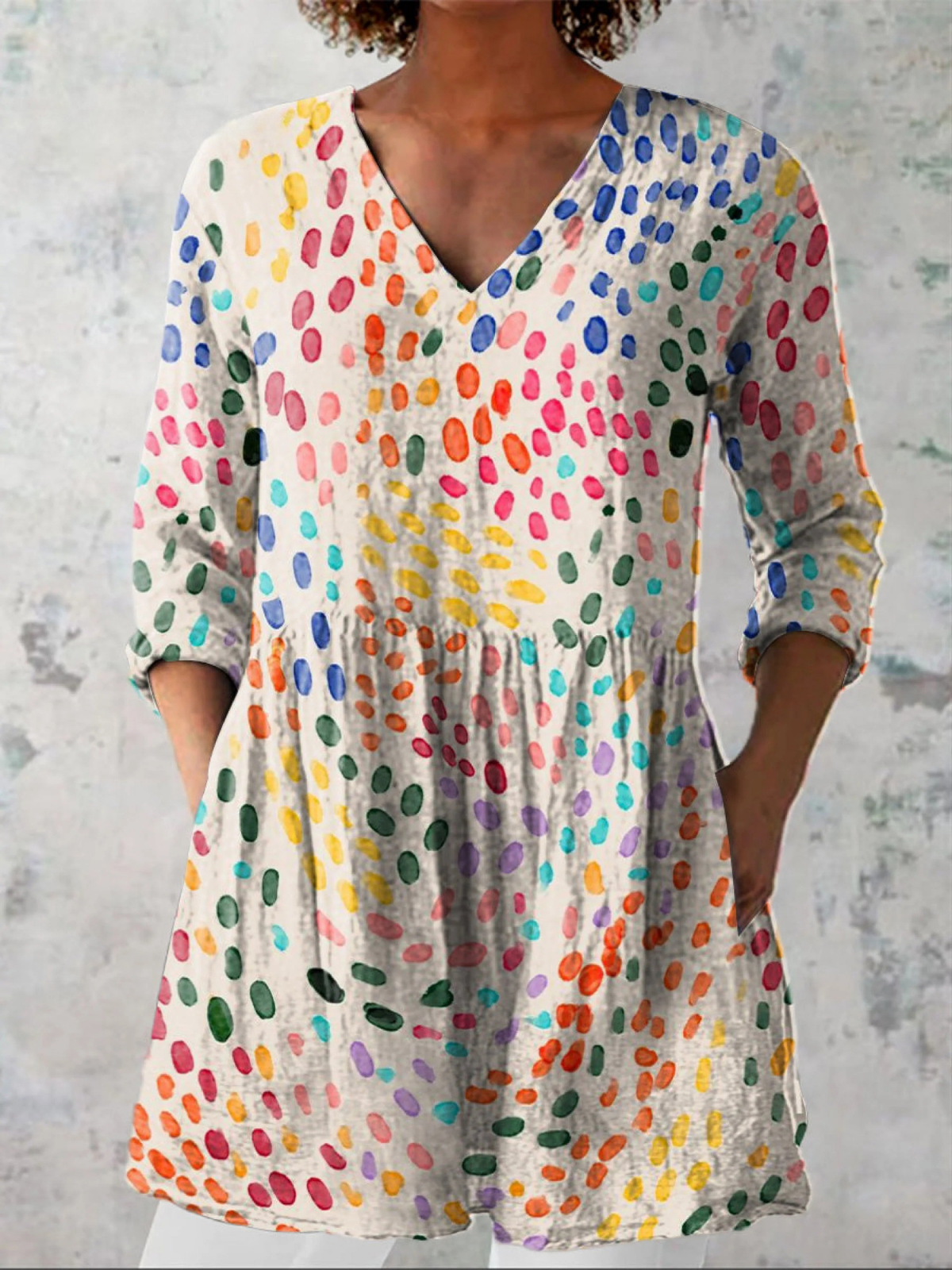 Noelle | Long Blouse with Bold Print — view 2