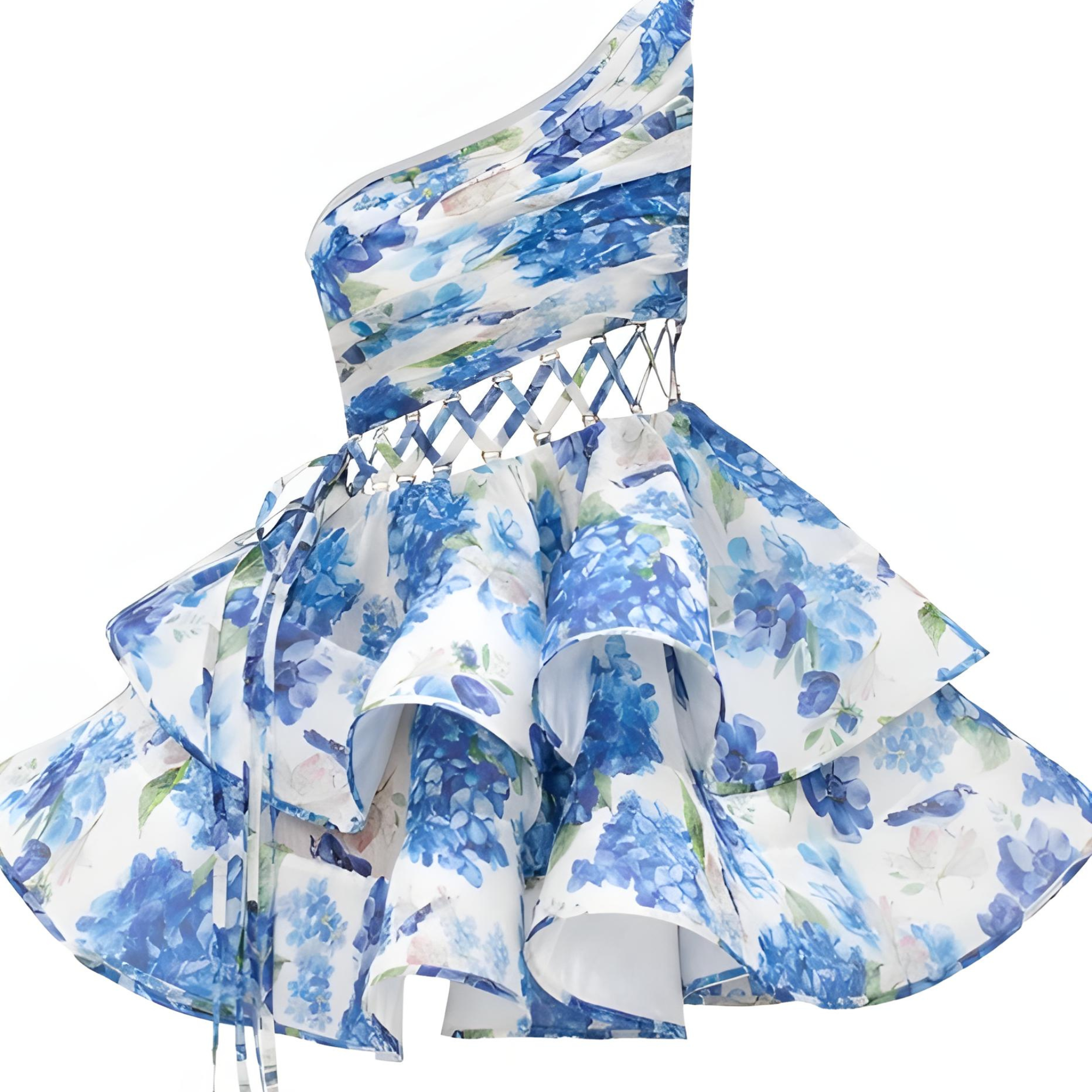 Daphne - One-Shoulder Floral Mini Dress — view 2