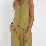 Aira - Vest with Buttons & Wide-Leg Pants Set — view 11