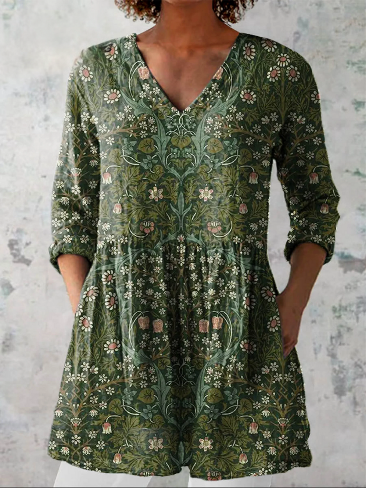 Skye | Long Blouse with Bold Print — view 2