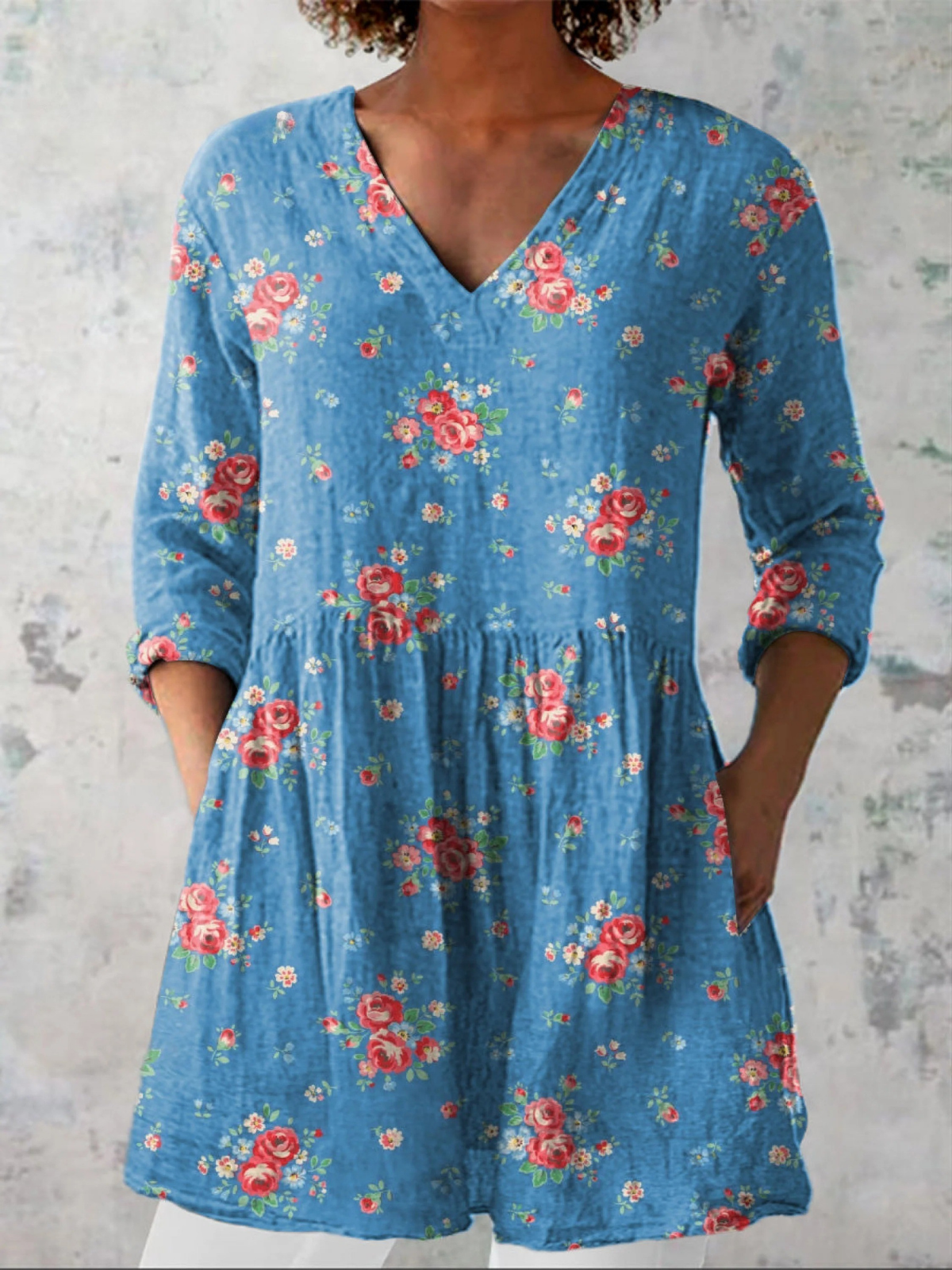 Ayla | Long Blouse with Bold Print — view 2