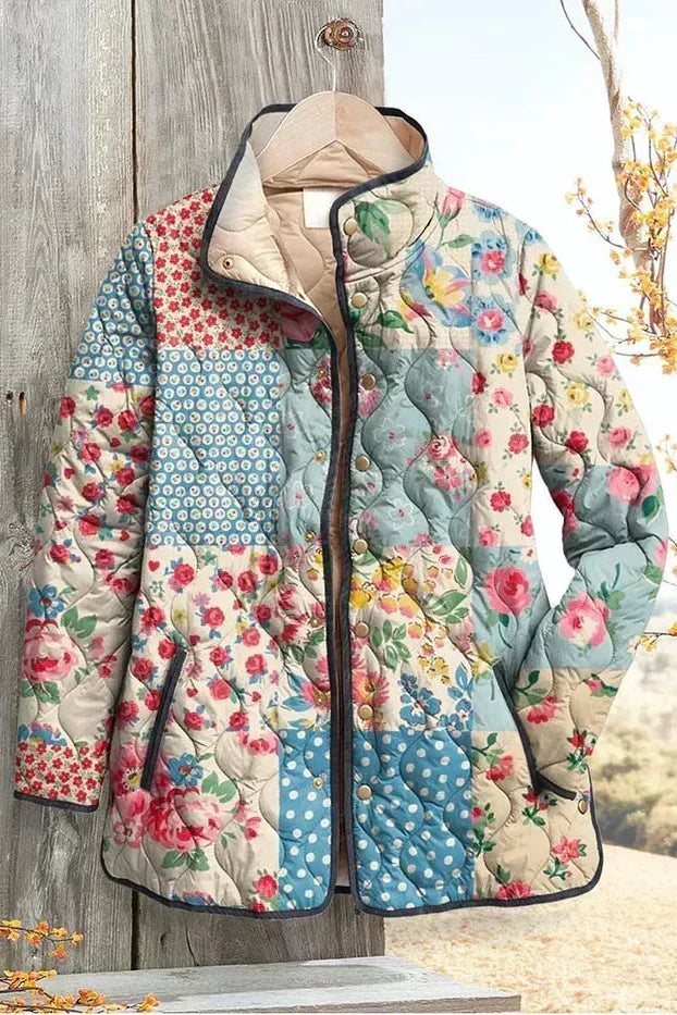 Karoline™ | Quilted Jacket in Floral Patchwork