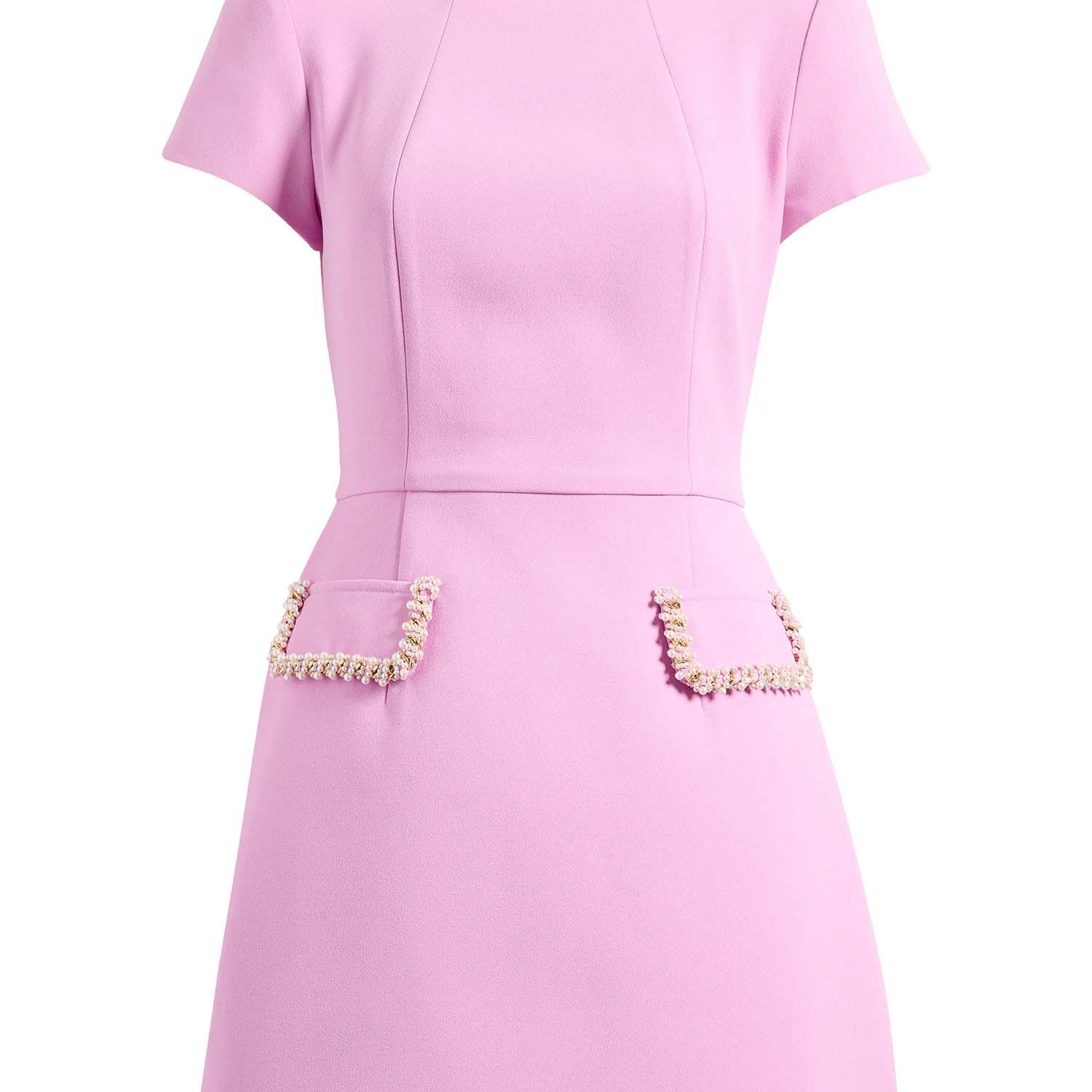 Mini Dress with Pearl-Decorated Sleeves — view 2