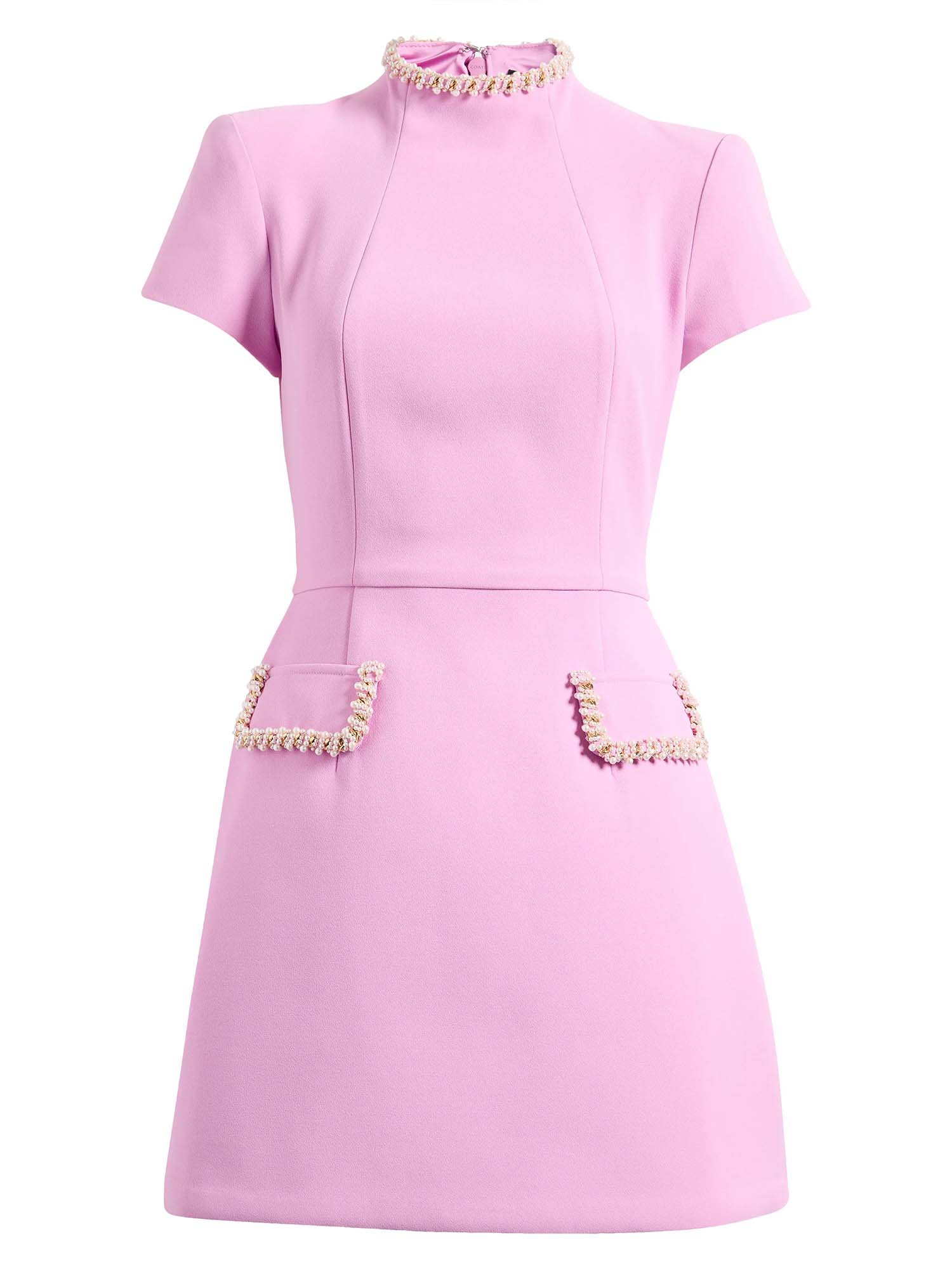 Mini Dress with Pearl-Decorated Sleeves — view 2