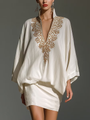 Elegant Two-Piece Set, White Blouse and Mini Skirt