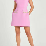 Mini Dress with Pearl-Decorated Sleeves — view 3