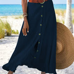 Syndy - Flowing Skirt with Buttons — view 2
