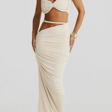 Alani - Ruched Maxi Skirt with Cut-Outs