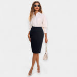 High-Waisted Midi Skirt — view 9