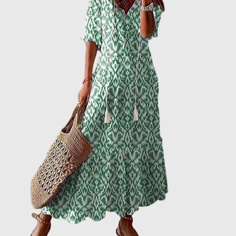 Amalia | Boho Vintage Maxi Dress for Summer — view 2