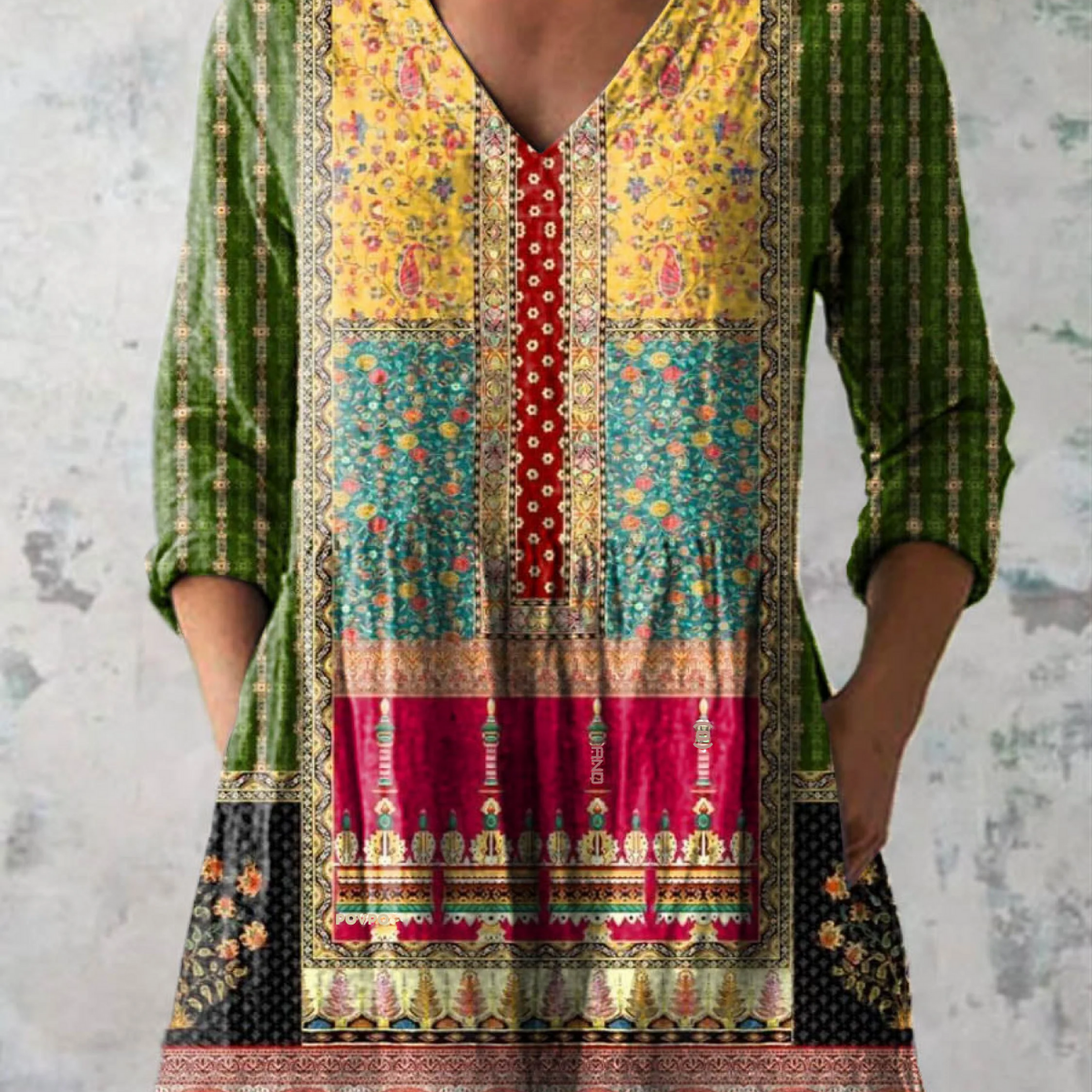Nyla | Long Blouse with Expressive Print — view 2