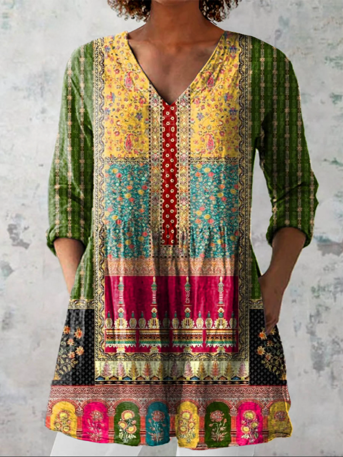 Nyla | Long Blouse with Expressive Print — view 2