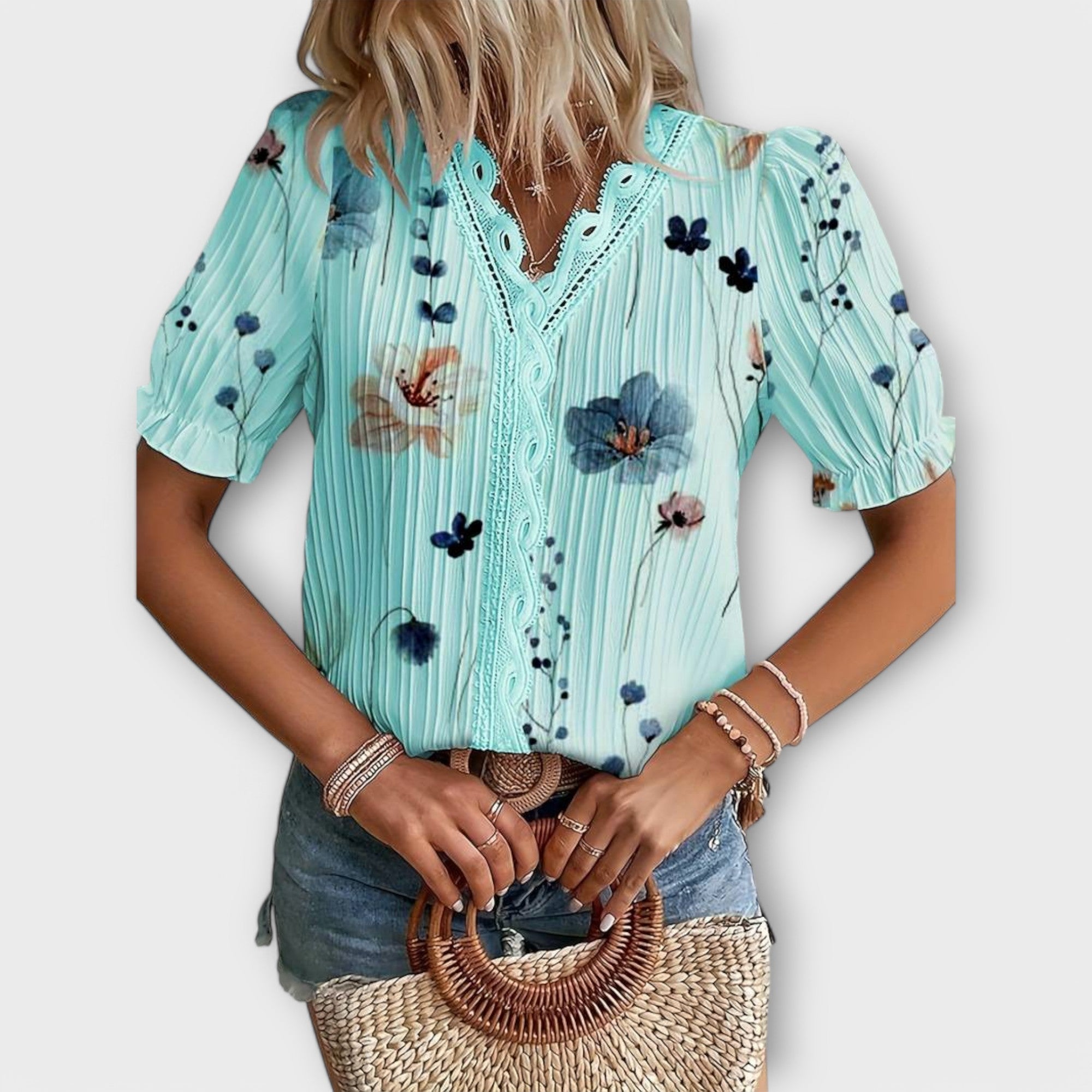 Emily - Blouse with V-Neck — view 15