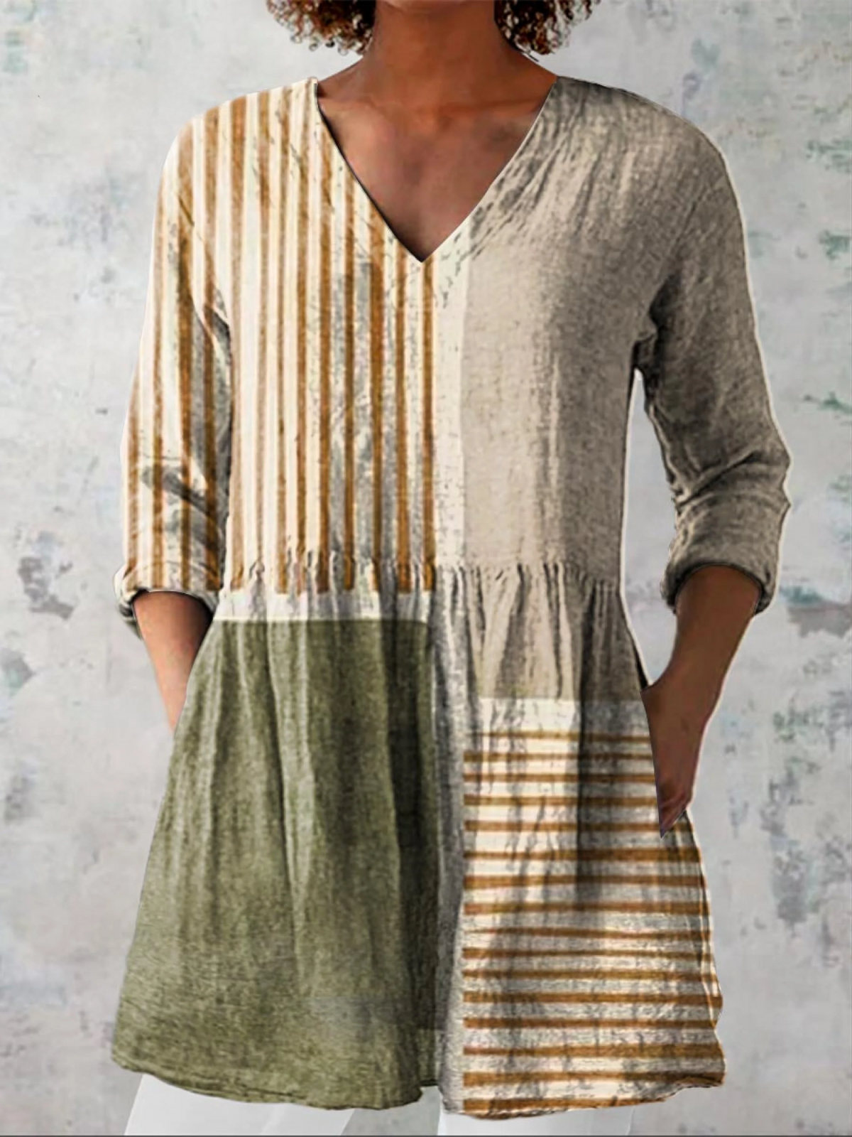 Maeve | Long Blouse with Bold Print — view 2