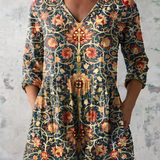 Liora | Long Blouse with Expressive Print — view 2