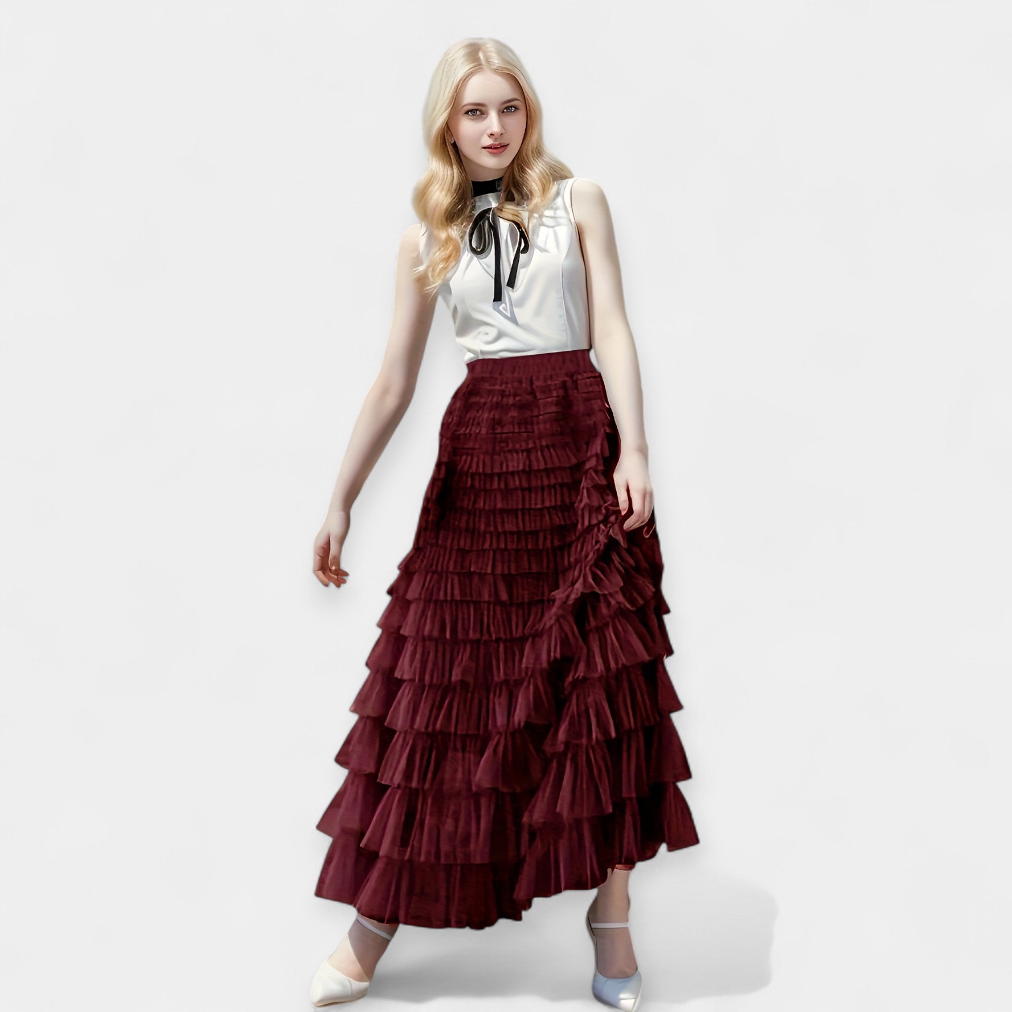 Elegant Skirt with Tulle Detail — view 8
